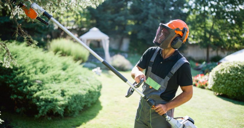 Man using polesaw