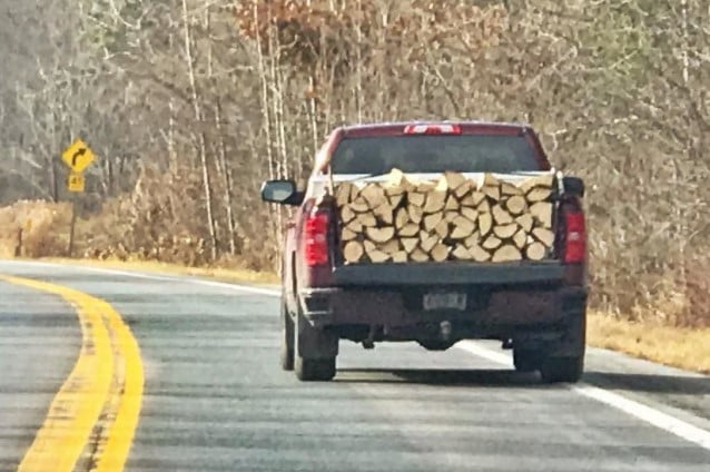 Pickup truck full of firewood