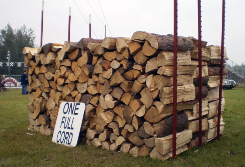 One full cord of firewood